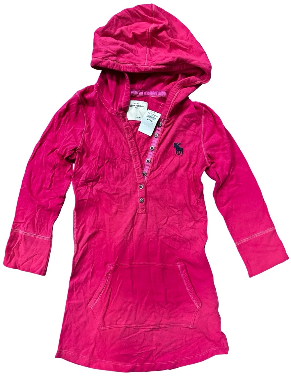 Y2K Abercrombie Pink Hooded Tunic Top Large Bella Swan Twilight Core Hoodie NWT